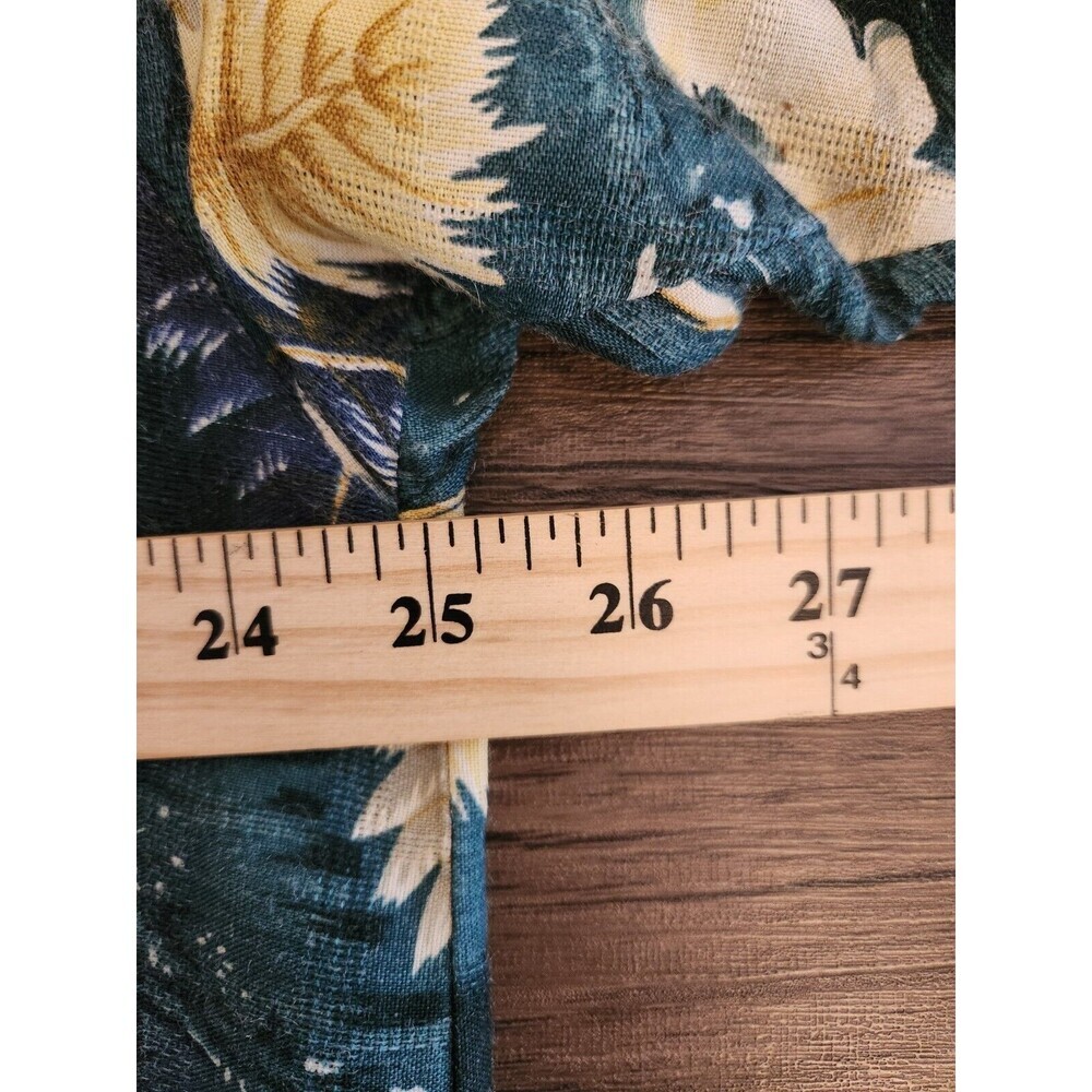 Tommy Bahama Mens Shirt XL Hawaiian Green Silk Linen Blend Tropical Button Down - Picture 6 of 8